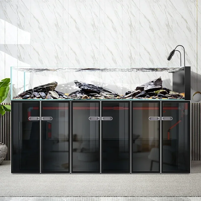 

Multifunction Fish Tanks Aquariums Glass Living Room Arowana Originality Aquariums Cabinet Luxury Pet Products Acquario LLAQ