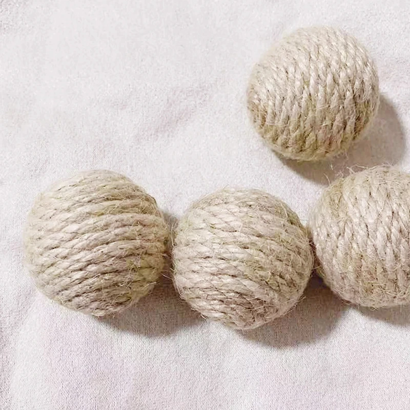 5PCS Interactive Sisal Cat Scratching Ball Toy For Kitten Teeth Cleaning Anti Bite Cat Ball Sounding Toy Pet Supplies