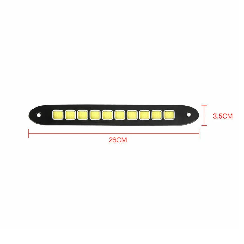 1X 10LED 12V Daytime Running Light DRL COB Strip Lamp Fog Car Driving Waterproof