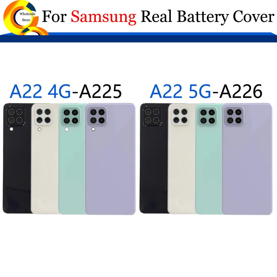 

10Pcs/Lot For Samsung Galaxy A22 4G 5G A225 A226 Battery Back Cover Housing Real Door Case With Lens Replacement