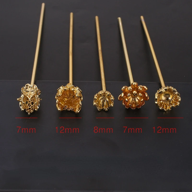 Retro Style Chinese Traditional Hairpin Female Hanfu Decoration Gold Silver Hair Headdress Accessories