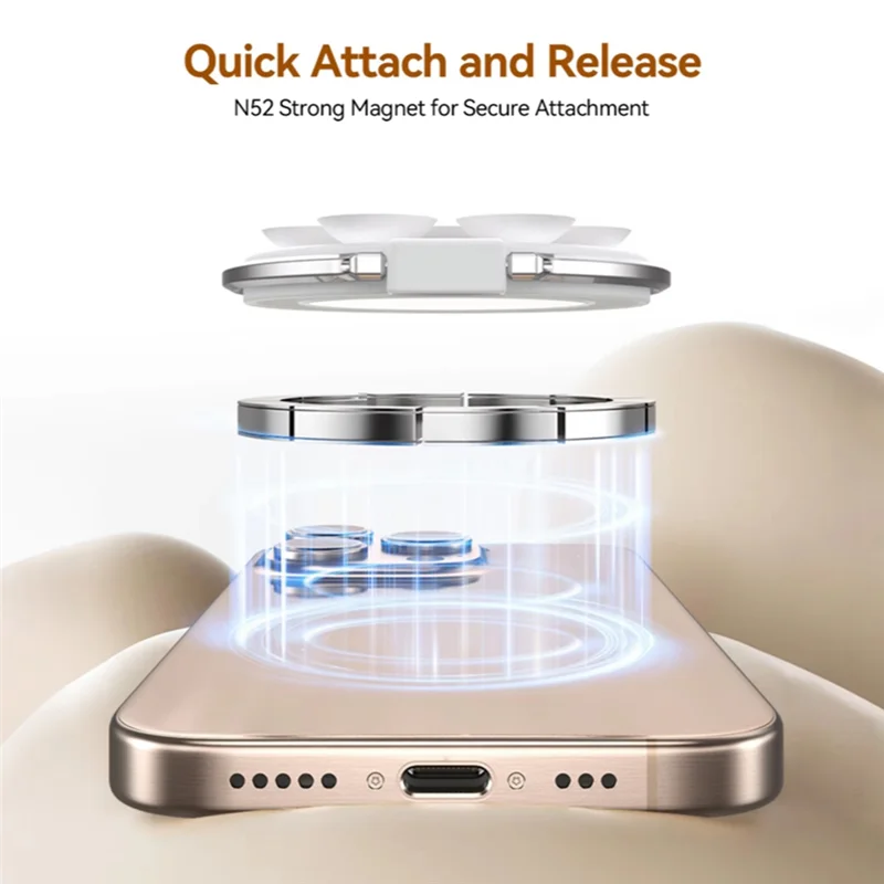 A68Z Hands-Free Mirror Shower Phone Holder Magnetic Suction Cup Stand Multifunction Grip For Iphone Android Devices