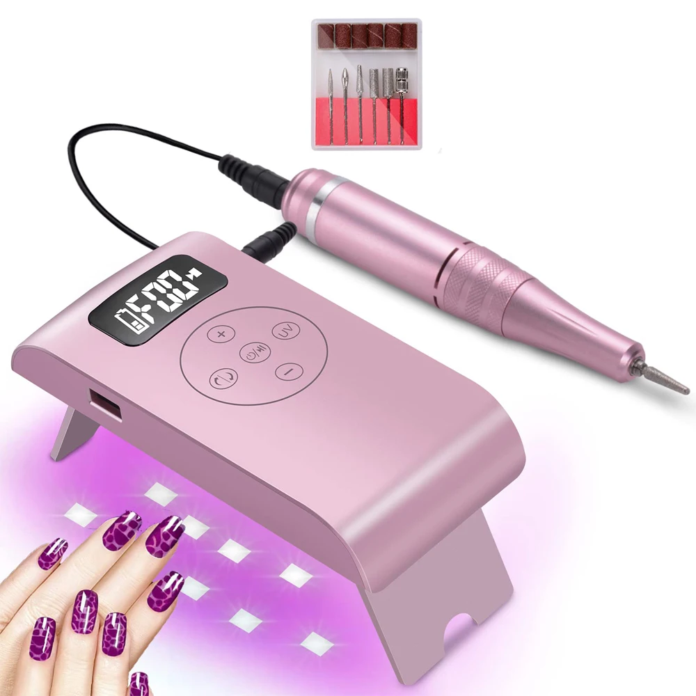 ใหม่ไร้สายไฟฟ้าเจาะเล็บ35,000 RPM & UV เจลเครื่องเป่าเล็บโคมไฟซาลอน Expert Nail Art เล็บเครื่องมือ