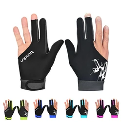 Guantes de Billar de 1 pieza, accesorio transpirable, para mano izquierda, tres dedos, lisos, Bilardo, Billar, Guanti