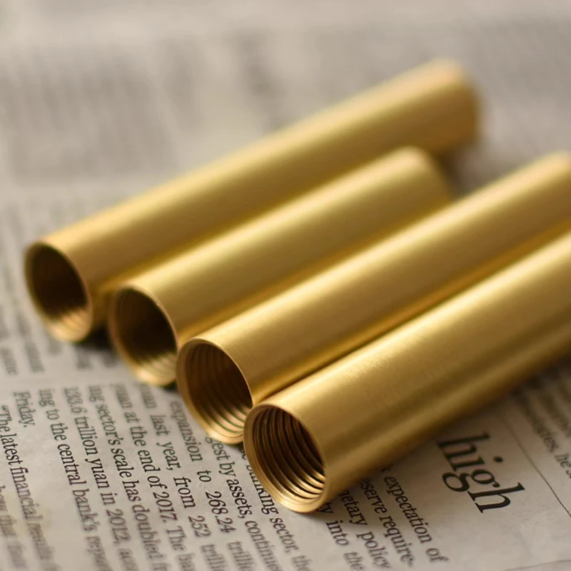 16mm Full Brass Hollow Tube With M14x1.5 Internal Thread for Floor/Table Lamp Assembly/Decoration
