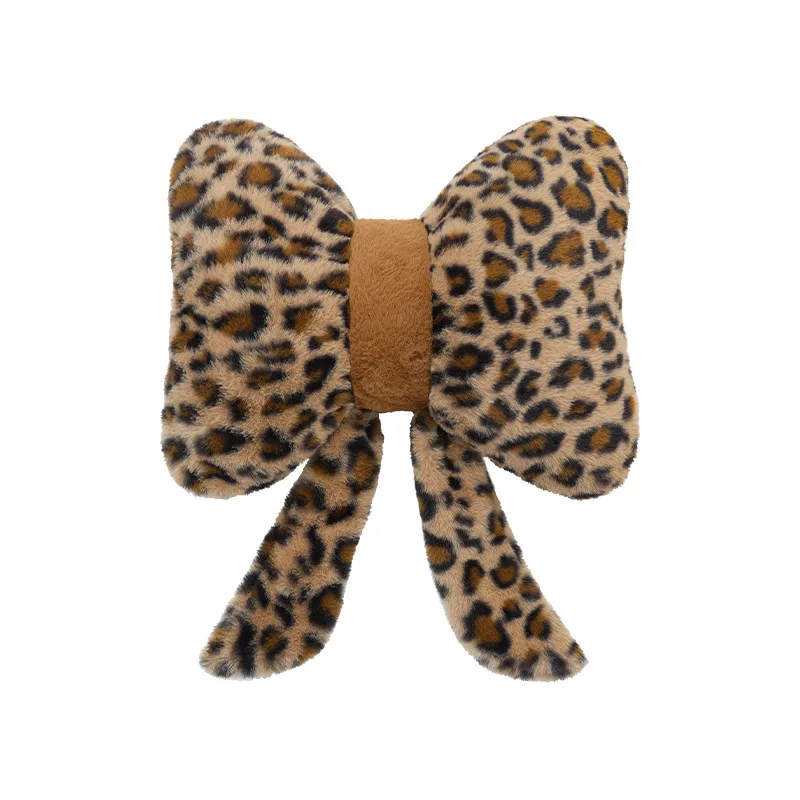 Creative leopard print bow sofa pillow ins style office soft comfortable seat waist soft decoration