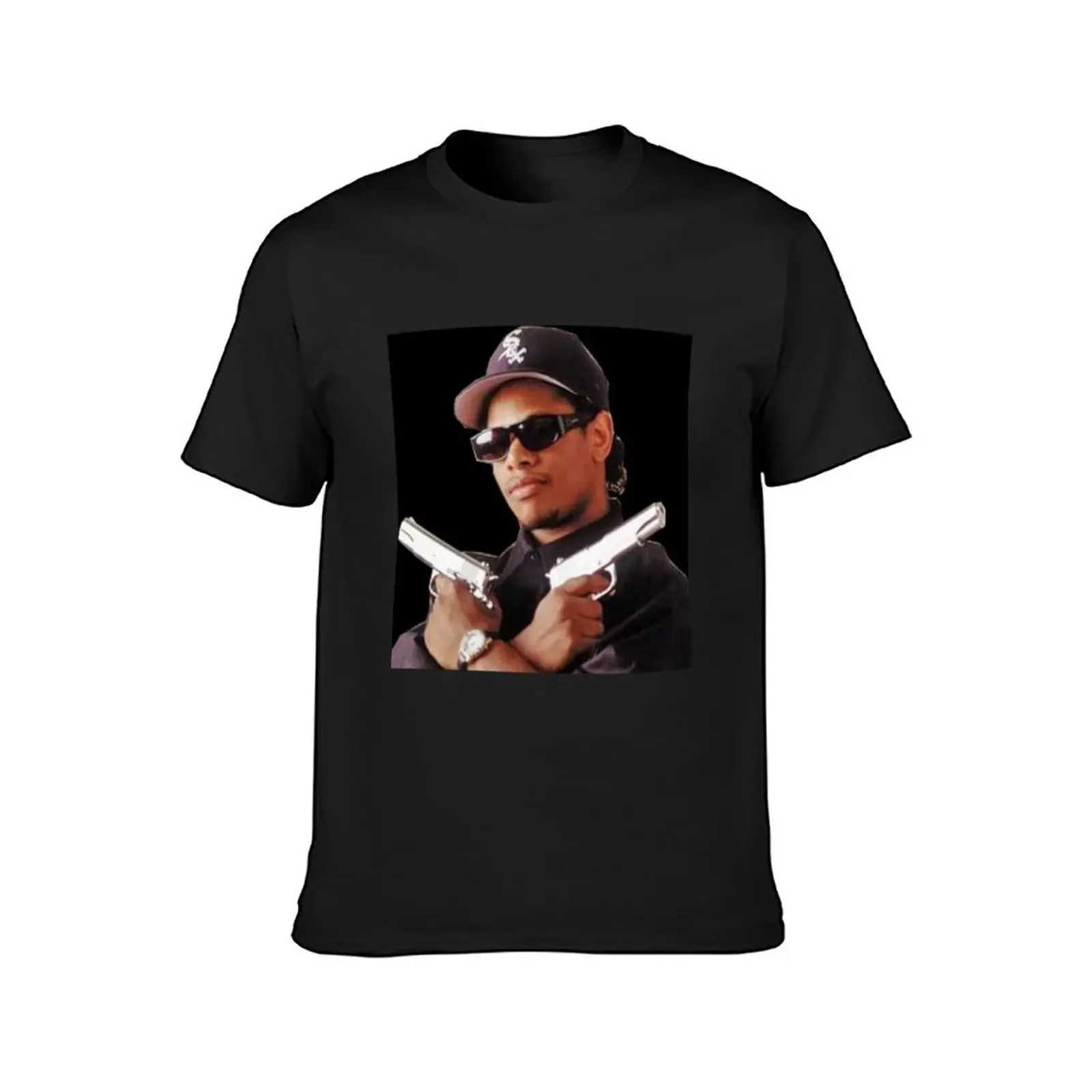 Eazy E - Pistols T-Shirt oversized Short sleeve tee sports fans for a boy plus size men clothing