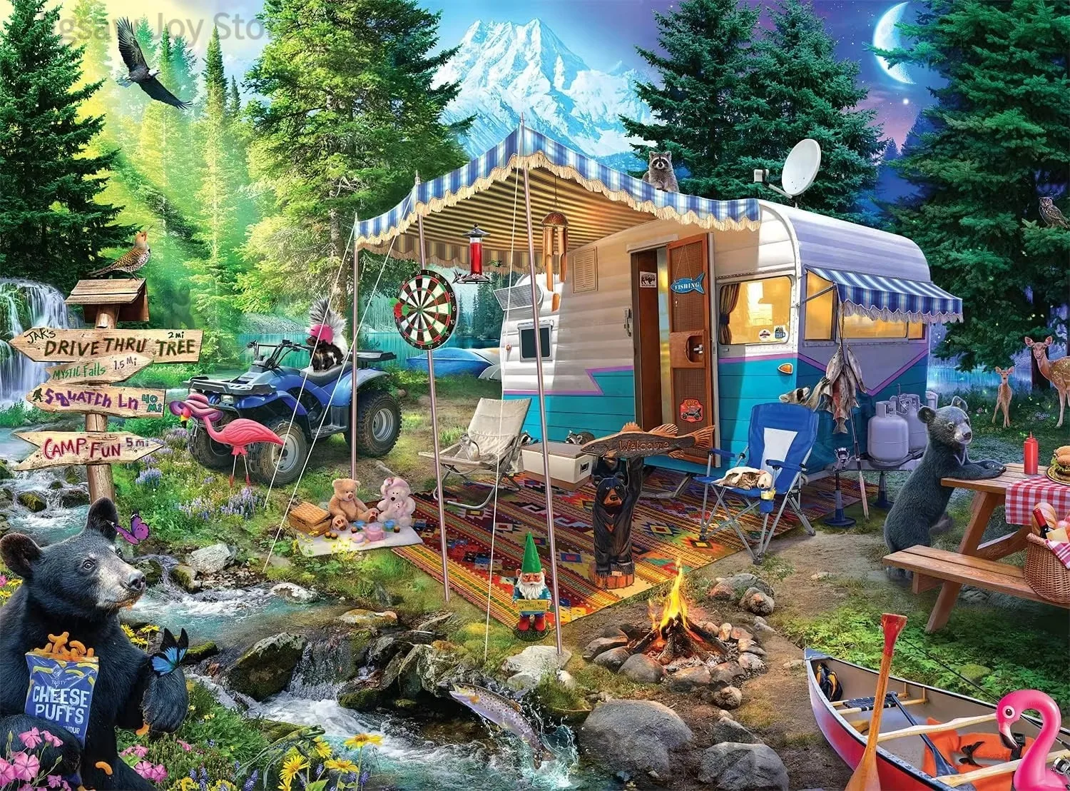 Beautiful Tropical Landscape & Cozy Outdoor Life Mosaic Puzzle Stress Relief Desktop Ornament Hobby Collection For Adults