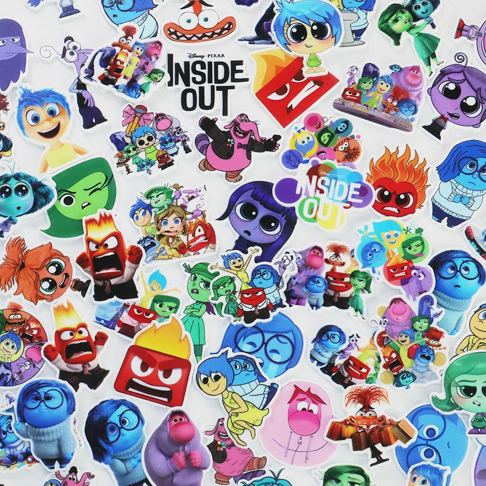 Hot Selling Random Mixed Disney Inside Out 2 Joy Sadness Anger Resin Planar For DIY Phone Case Hair Bow 10/ 30/ 50/ 100 Pcs/lot