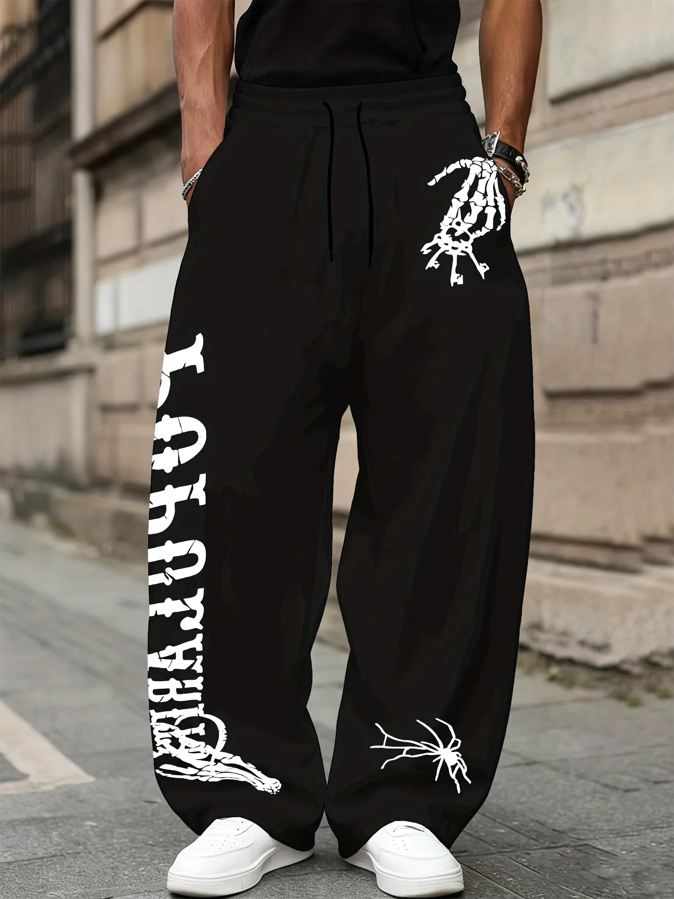 

Men's Casual Sports Printed Long Pants, Drawstring Loose Casual Pants, Spring and Autumn Men's Outdoor Home Casual Pants