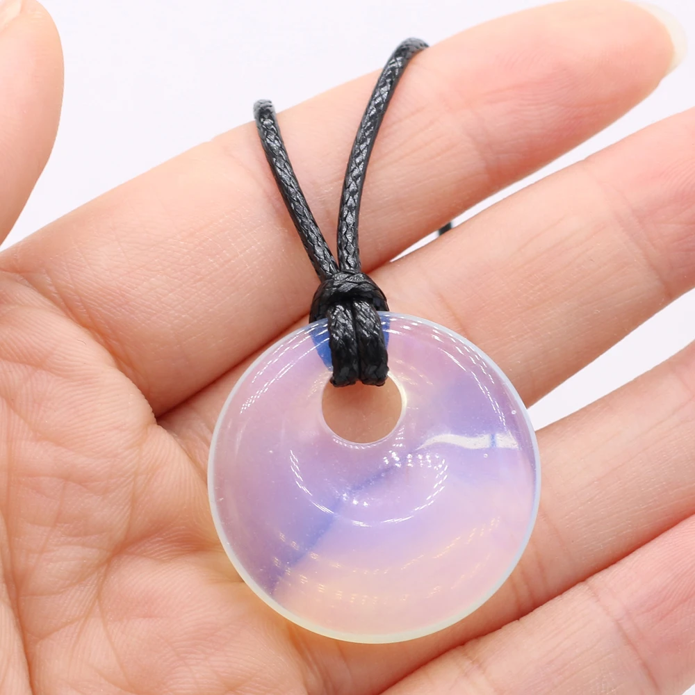 Natural Semi-precious Stone Large Hole Beads 30x30mm DIY for Making Jewelry Necklace Accessories Gift Lenght 60+5cm