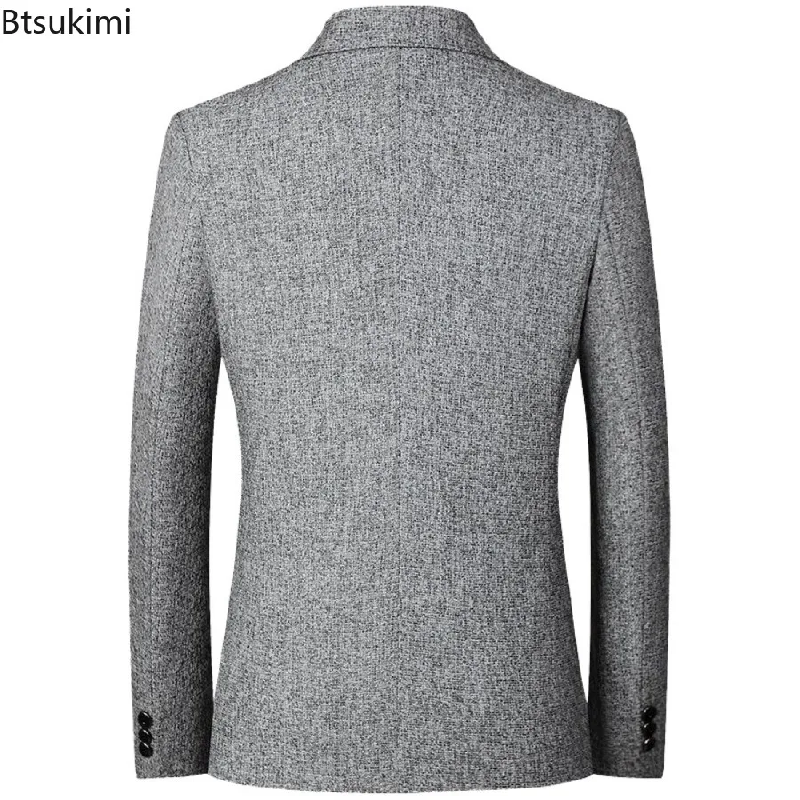 New Men's Business Social Suit Jackets Fashion Simple Men Wedding Prom Party Dress Suit Coats Single Breasted Slim Blazers Homme