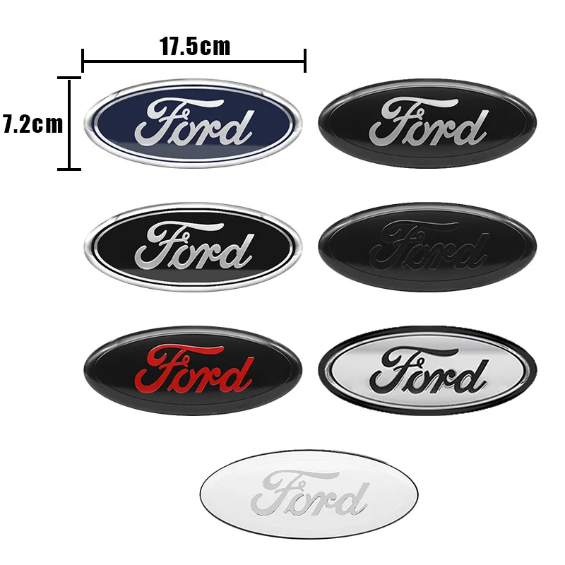 Emblem Kap Mesin Depan Mobil 114mm/150mm/175mm untuk Ford Fiesta Range Focus Mondeo Explorer Fusion Transit Edge Stiker Bagasi Belakang Mobil