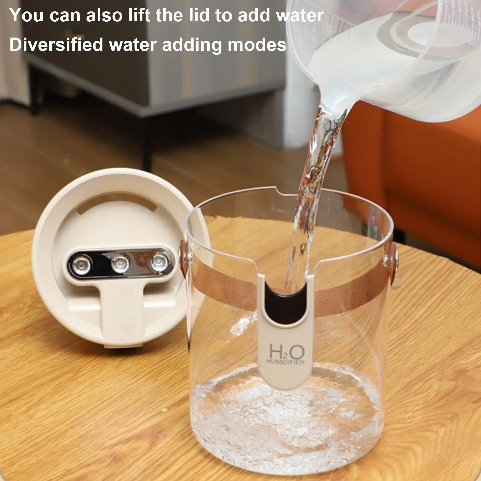 2.5L Quiet Humidifier 5 Mist Levels 3 Nozzles Mist Maker for Bedroom Home Office Desk Travel Nursery Nightstand Air Moisturizer