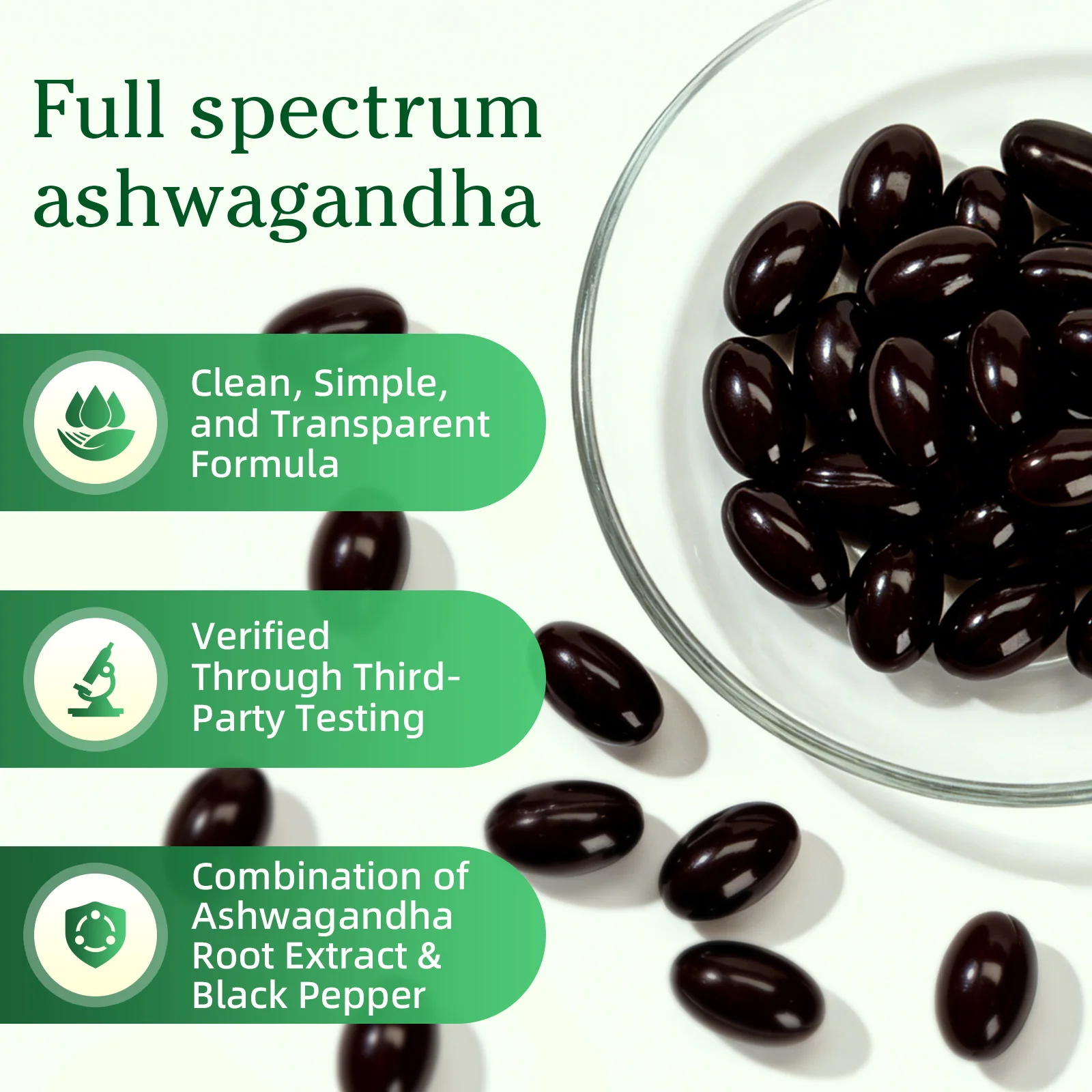 BEWORTHS Organic Ashwagandha Root Extract Capsules Help Sleep Stress Relief Better Mood Balance hormones Male Functional Health