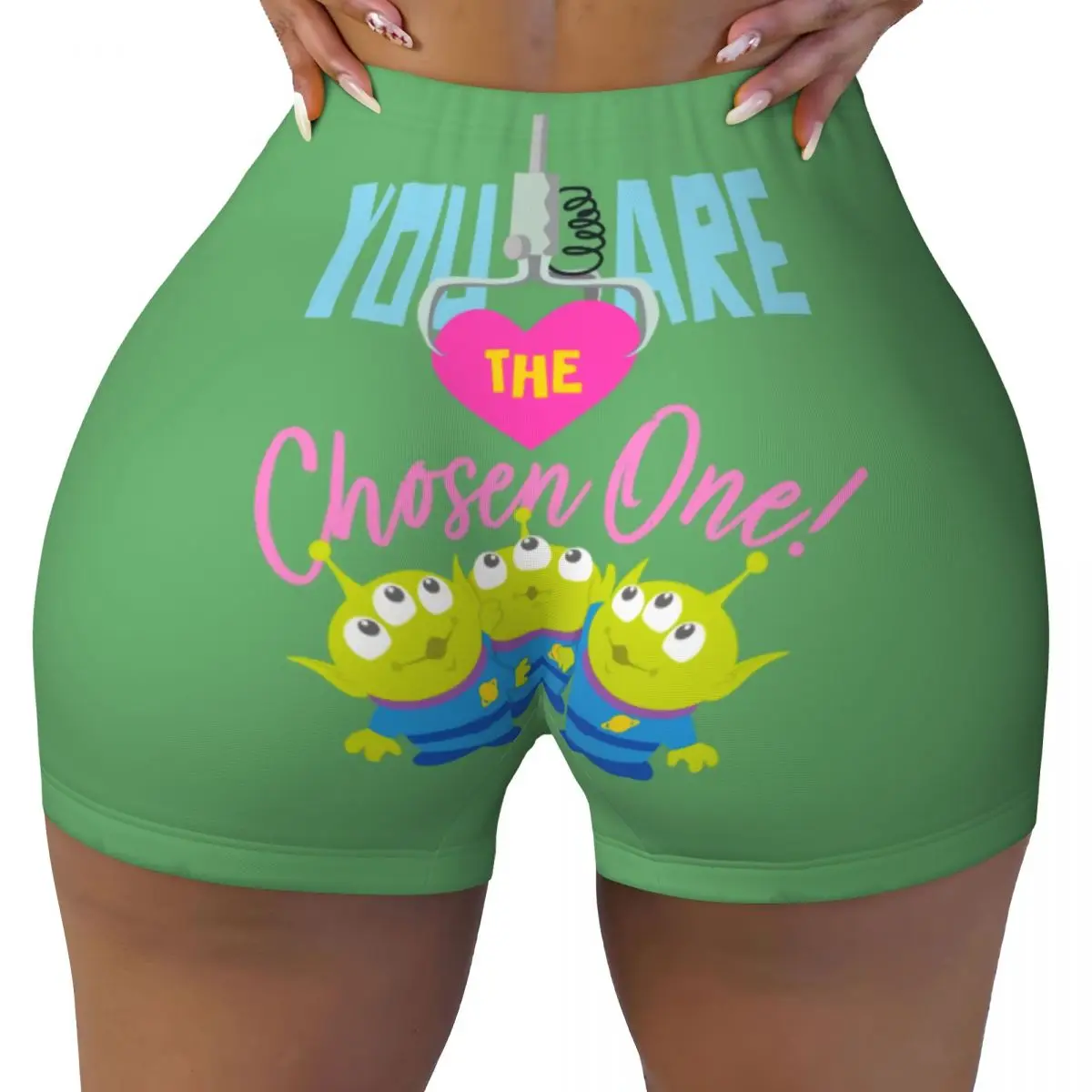 

Custom Anime Toy Story Aliens Little Green Men Gym Running Volleyball Shorts Women Cartoon Movie Workout Yoga Shorts