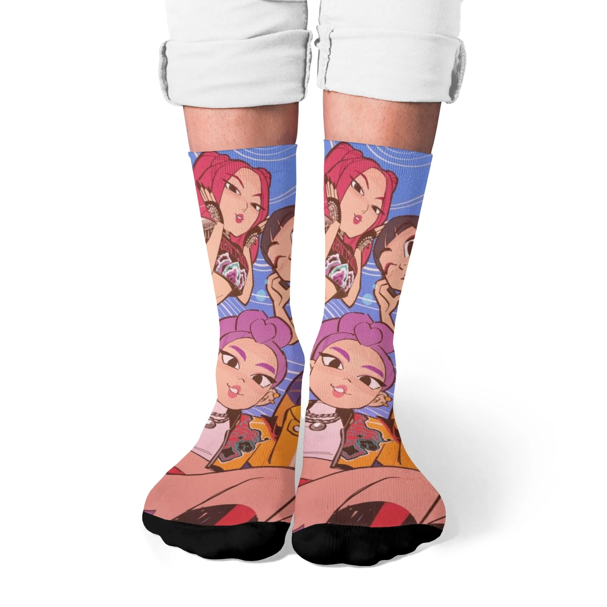 Skarpetki Huntrix Girlgroup Happy Socks Nowatorskie Skarpetki K-POP Demon Hunter Śmieszne Skarpetki Styl Harajuku Unisex Wygodne Modne Skarpetki Anime Prezent