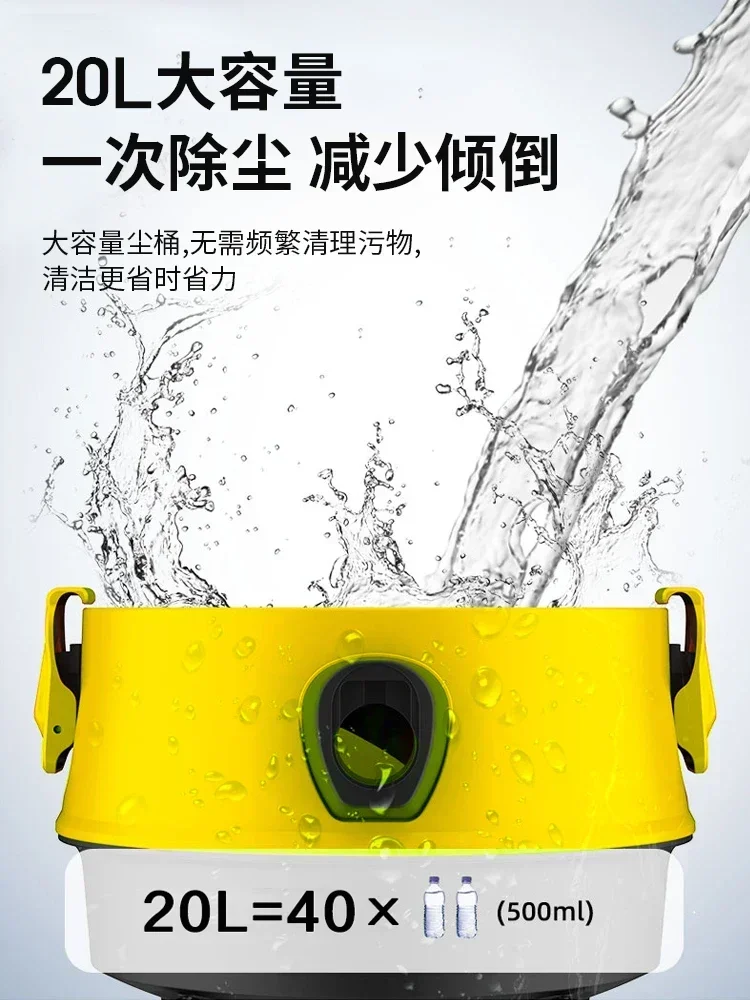 Aspirapolvere domestico a botte: aspirazione forte, alta potenza. Per l'uso in auto. Pulizia a secco e a umido. Funzione di soffiaggio.