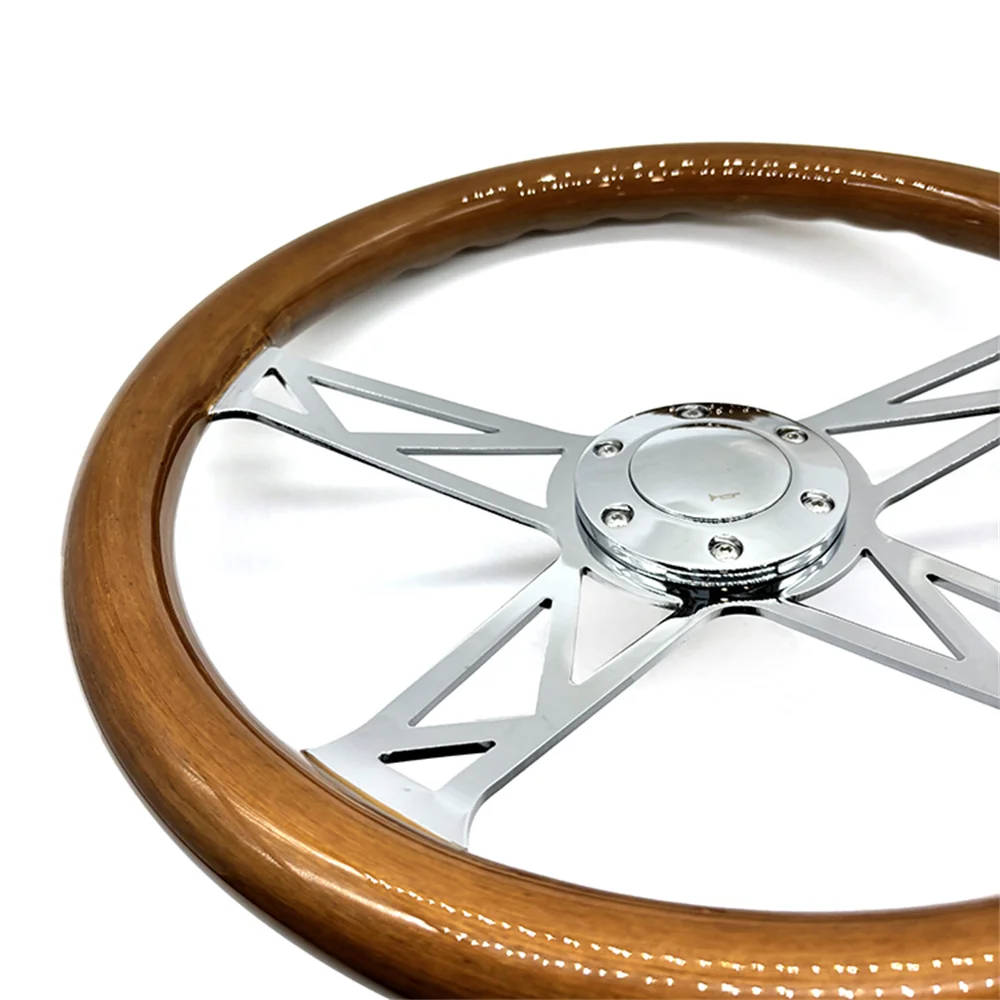 Fashion universal 380 mm hollowed-out bracket steering wheel solid wood steering wheel drift racing solid wood style