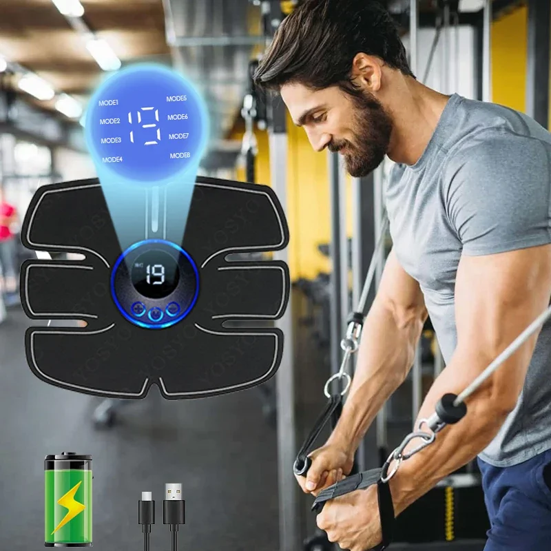

USB Rechargable Smart Wireless Muscle Massage Fitness Trainer Abdominal Training Electric Body Slimming Massager Cake Food tongs