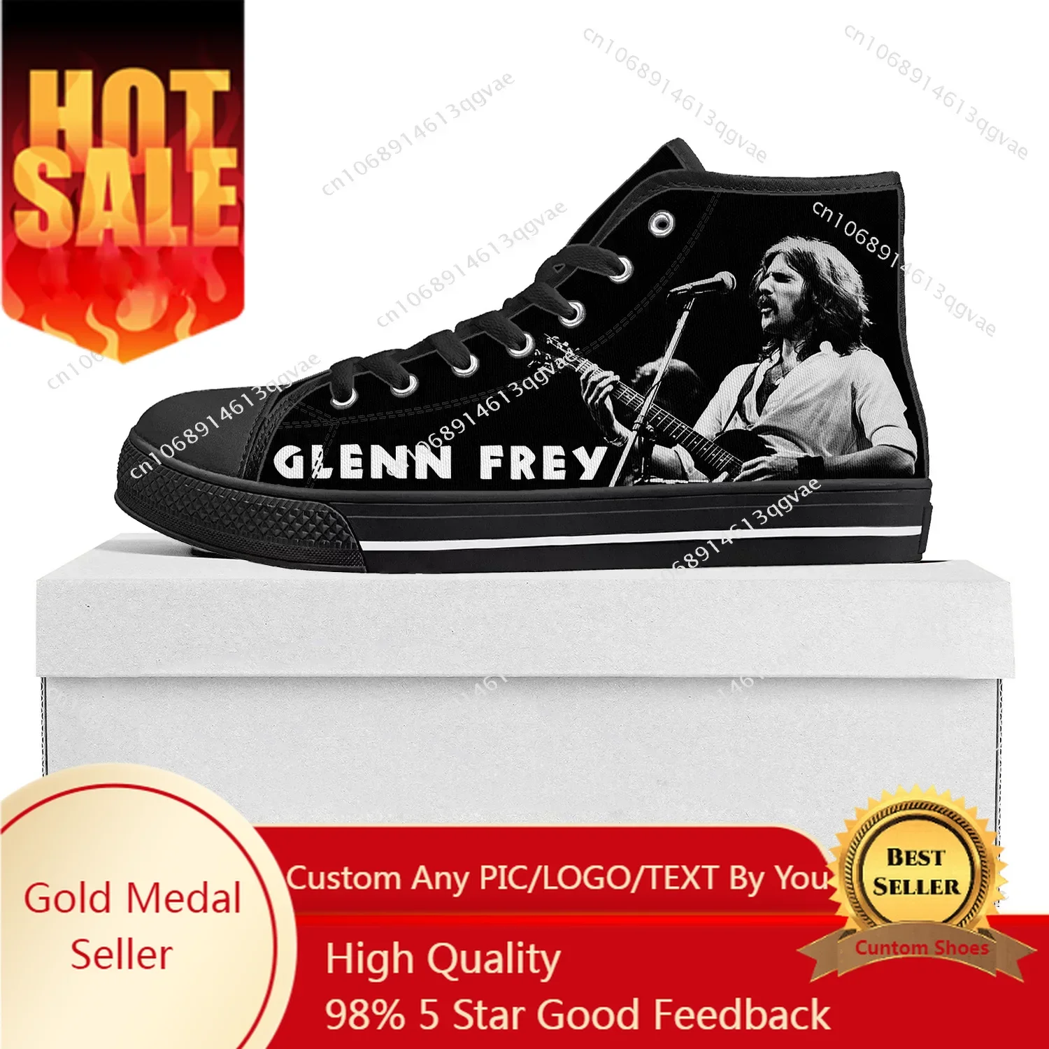 

Glenn Frey Rock Singer High Top Sneakers Mens Womens Teenager Canvas Sneaker Custom Made Shoe Casual Couple Shoes