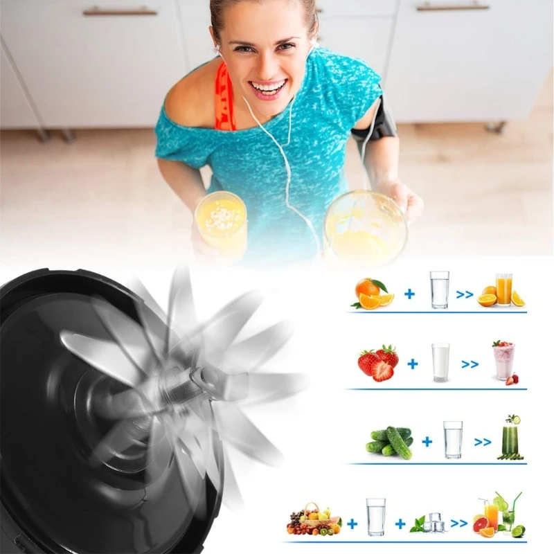 استبدال أكواب الخلاط لأكواب النينجا BN801-24 Oz مع 7 زعانف شفرات أجزاء تناسب BL480 BL482 BL642 انخفاض الشحن