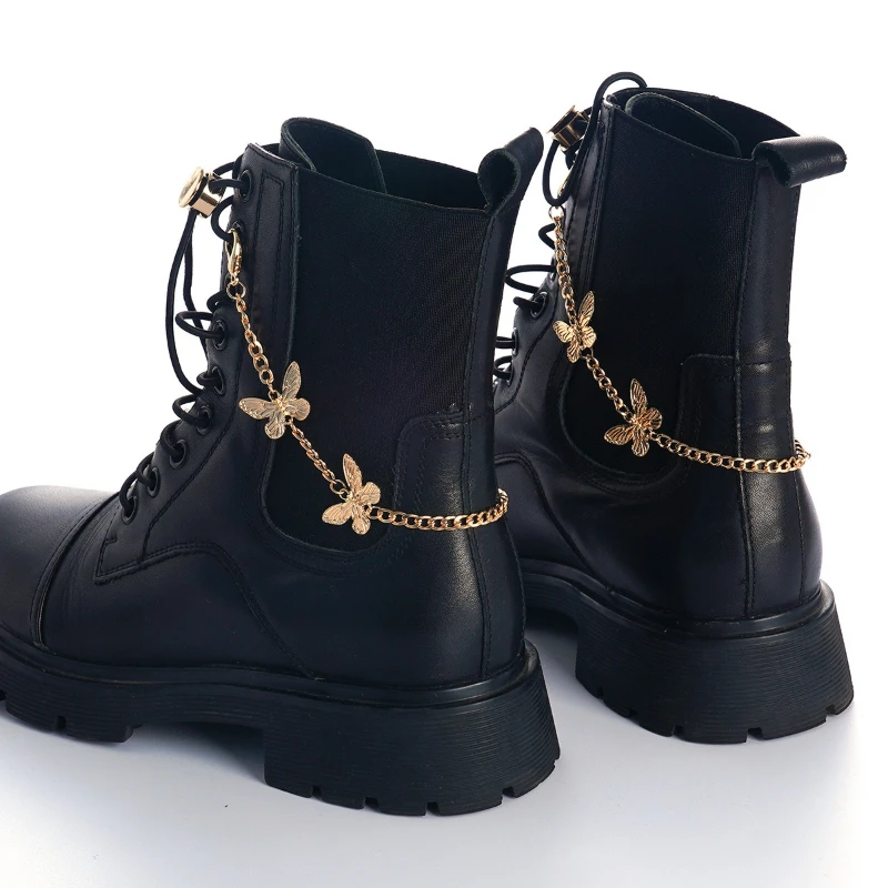 

Vintage Creative Gold Tassel Butterfly Shoe Chain Elegant Boots Accessories Shoe Hanging Shoe Buckle
