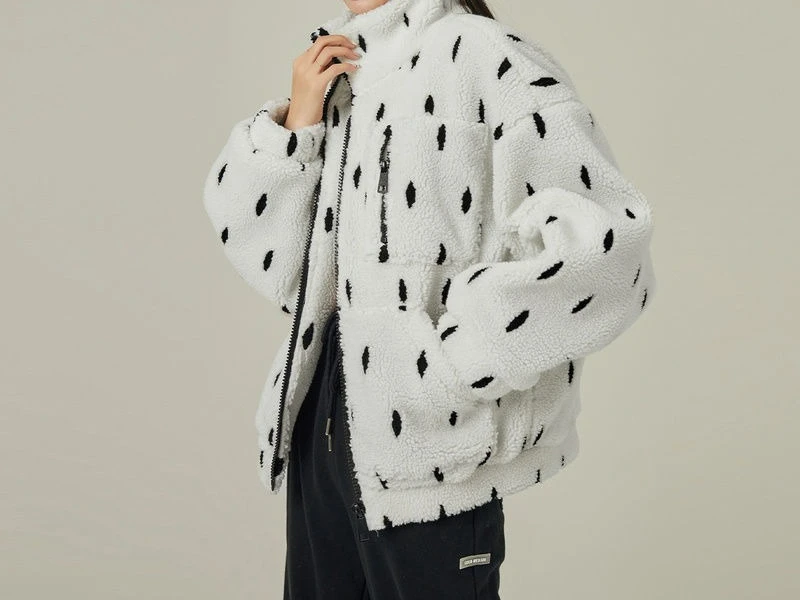 

Осень-зима 2025 г., новая свободная повседневная модная универсальная куртка в горошек