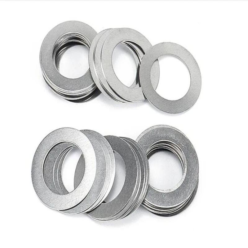 M1.5-M8 304 Stainless Steel Sealing Washers, 0.1-0.8mm Thickness Flat Gaskets Set Industrial Equipment Maintenance 50pcs Pcs