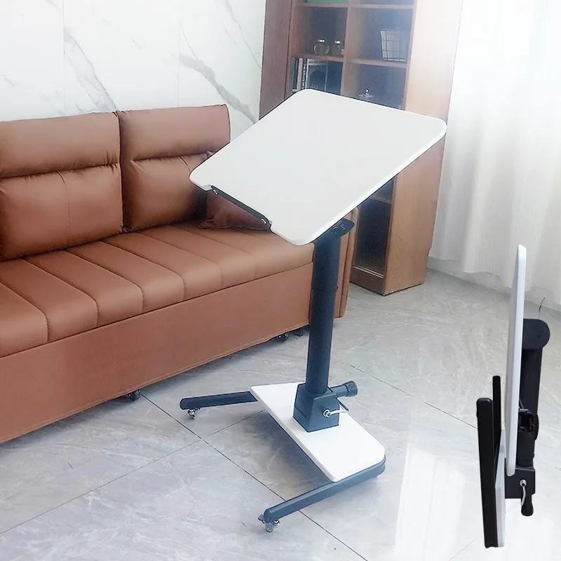 Double folding installation-free learning desktop can be flipped and lifted mobile computer desk writing homework office