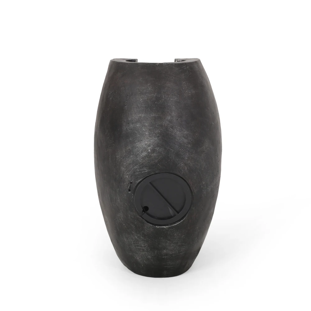 Moderner Outdoor-Wasserbrunnen mit LED-Leuchten, wetterbeständig, Polyharz, 2-stufiger Wasserfall für Garten, Terrasse, Hinterhof, graues Dekor