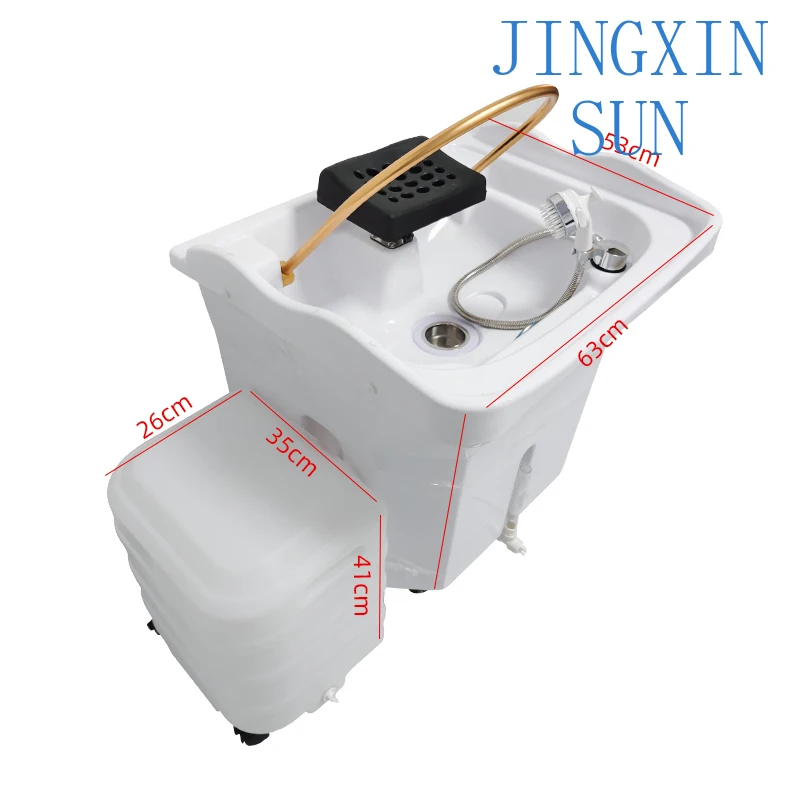 Mobile Shampoo Basin with 50l Water Tank Storage Head Shampoo Sink Portable Salon Head Spa Massage Shampoo Basin