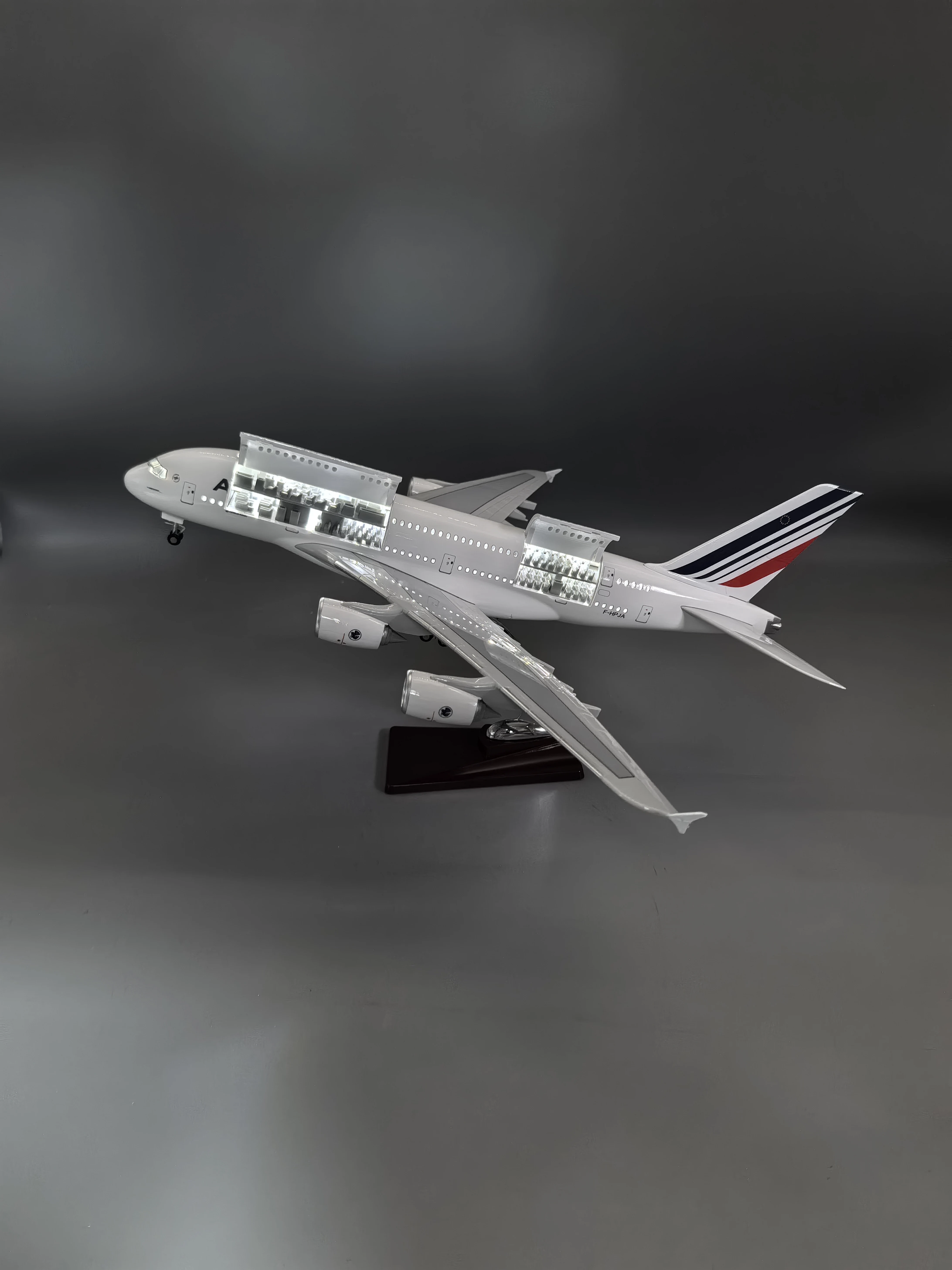 New 1/160 scale France A380 Diecast Resin Aircraft Model Kit Openable Door for Aviation Enthusiasts Gifts or Decorations