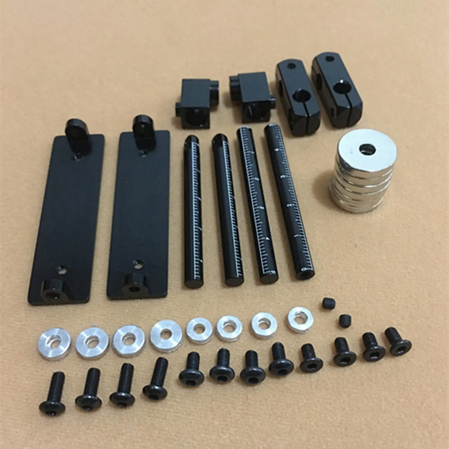 FBIL-2X Flat Magnet For RC Car Body Shell Mount Kit For Tamiya TT01 TT02 HPI Sakura 1/10 RC Racing Car Touring Car Black