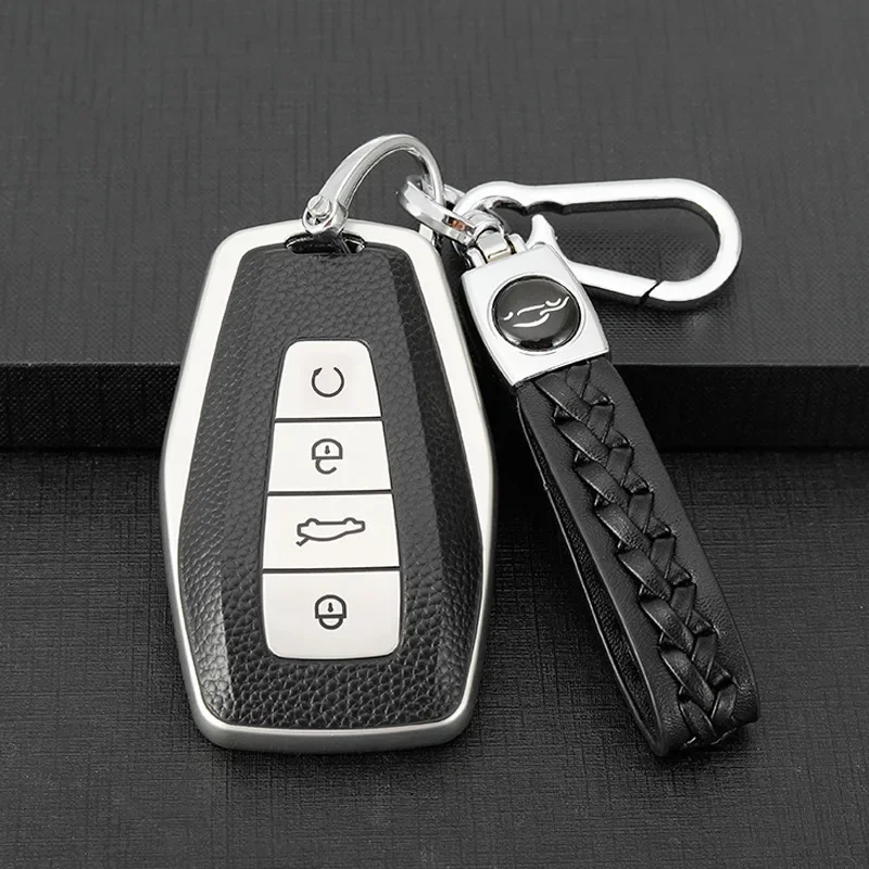 TPU Leather Shell Fob Car Remote Key Case Cover For Geely Coolray 2019-2020 Atlas Boyue NL3 Emgrand X7 EX7 SUV GT GC9 Borui