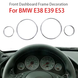 For BMW Chrome Gauge Dash Dial Rings Bezel Trim Speedometer AC for BMW E39 E38 E53 Car Circle Styling Cover Car Accessories