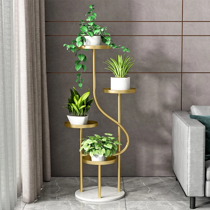 

Floor-to-ceiling indoor simple plant shelf Balcony Green dill multi-layer storage light luxury high-end flower shelf Living room