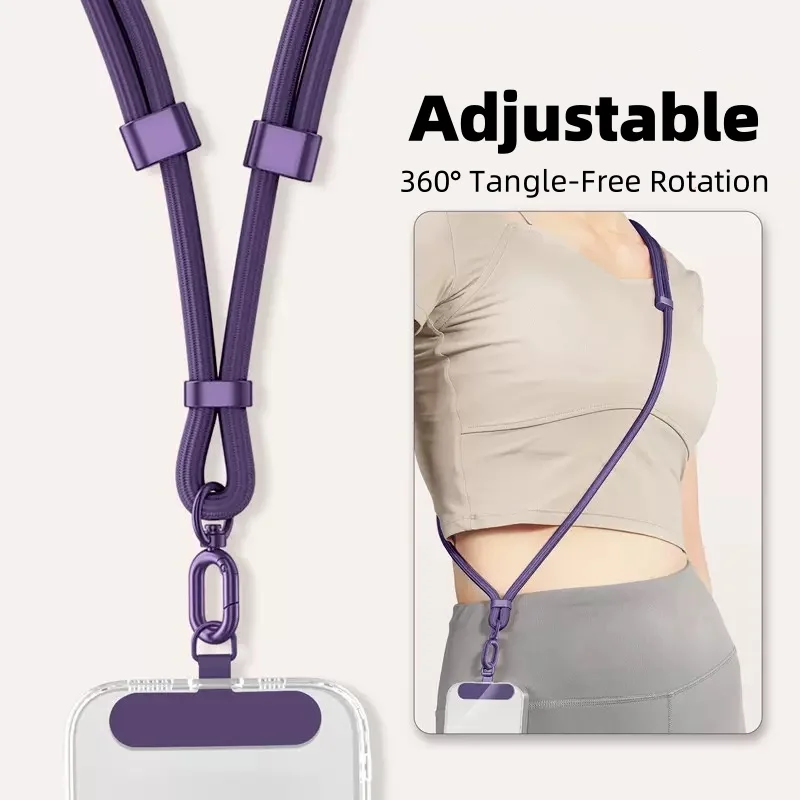 Cordón universal ajustable para teléfono correa cruzada para cuello correa larga para colgar con clip antiextravío duradero y resistente