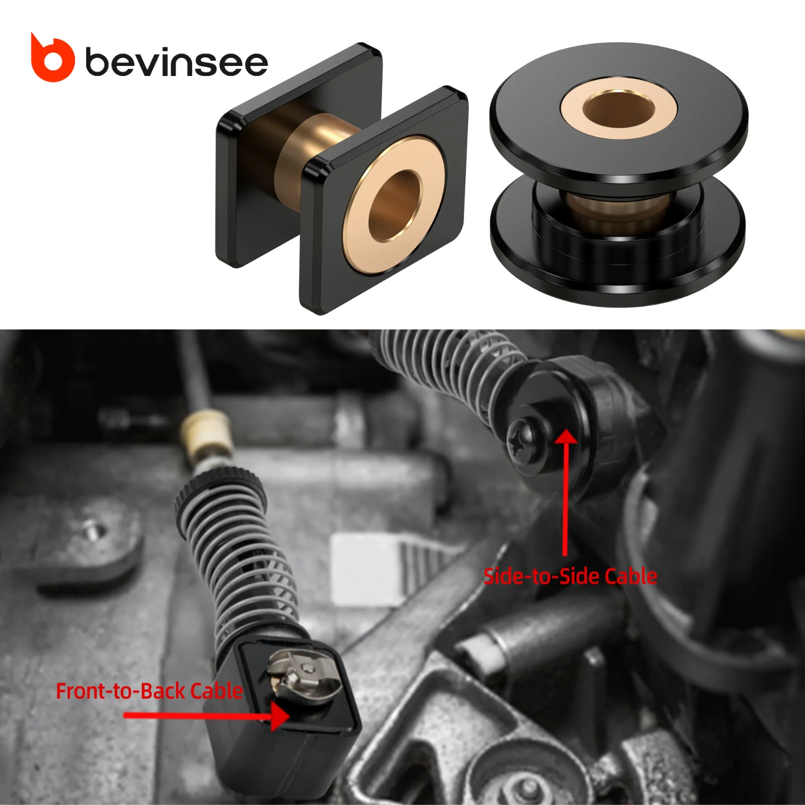 BEVINSEE Billet Solid Shifter Bushing Kit for VW for MK6 MK7 Golf GTI 2.0T for Passat for Audi A3, 6-Speed Manual Gearbox MQ350