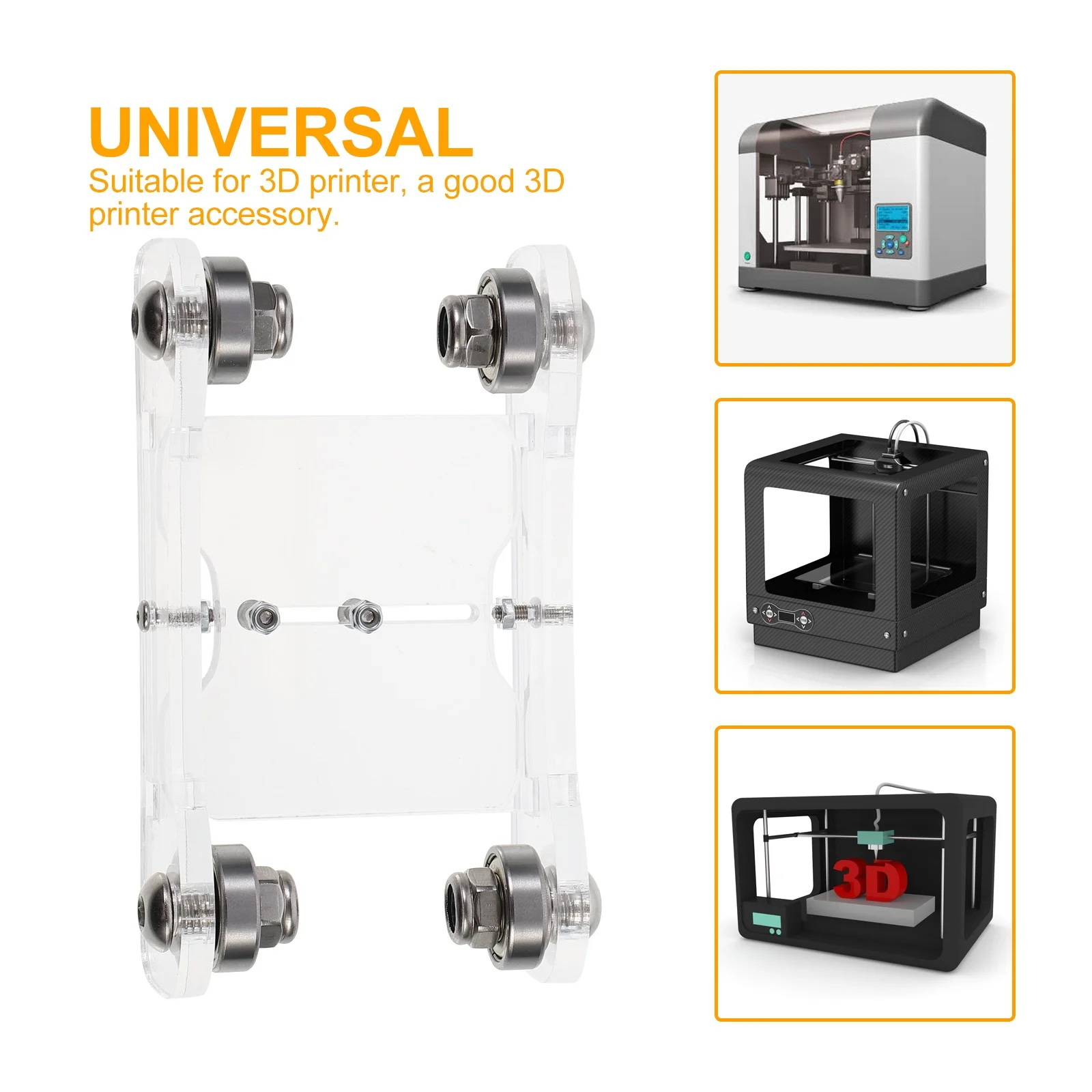 

Transparent Consumables Holder 3D Printer Material Shelves Silver Acrylic Filament Spool Adjustable Practical Durability