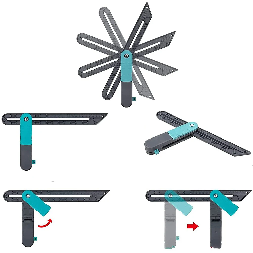 Professional Angle Ruler with Lock Fast Marking Woodworkers Access Contour Edge Rule Protractor Goniometer Gauge Measure Tool