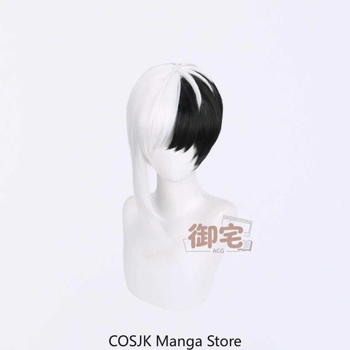Anime Dr.STONE Gen Asagiri Cosplay Wig Special White Black Hair Comic Con Prop Role Play Gift Men Halloween Prop view 2