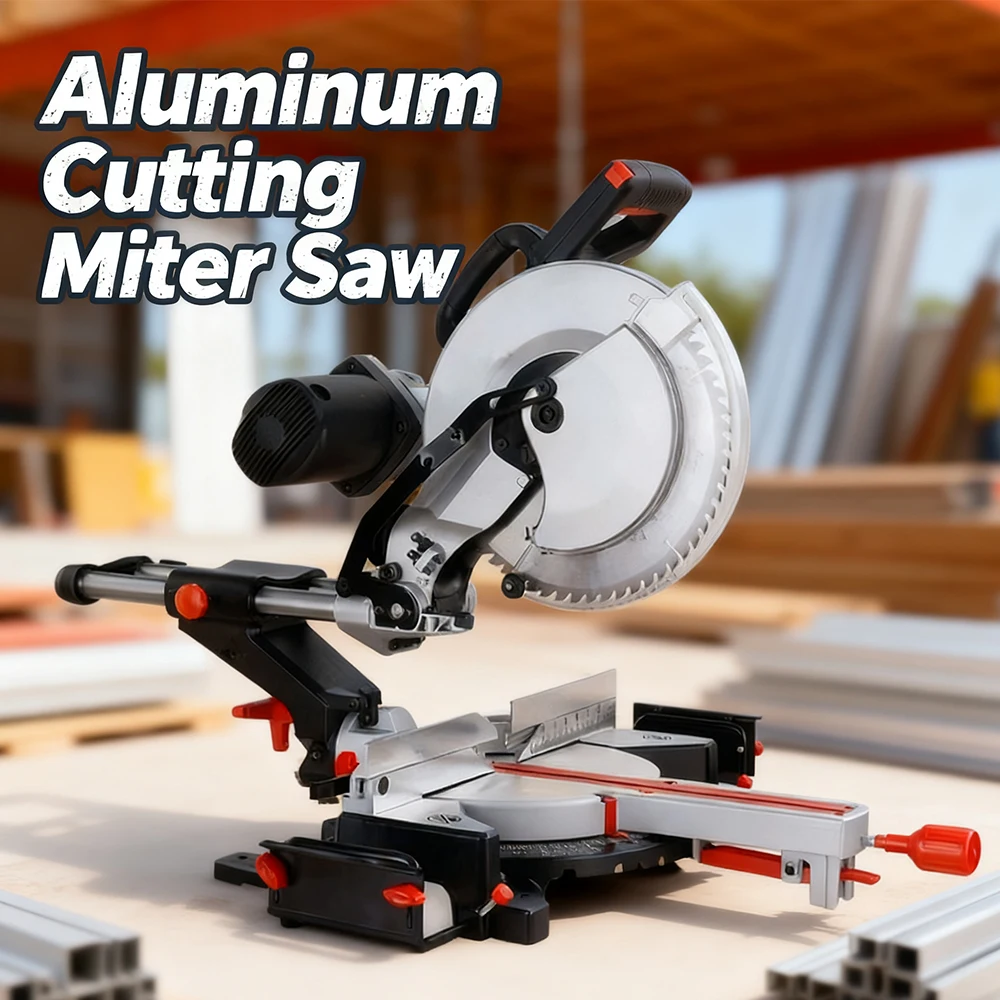 Sliding Compound Miter Saw Multi-Functional Tie-Bar Cutting Machine Aluminum Cutting Miter Saw Push-Pull Saw Woodworking Saw