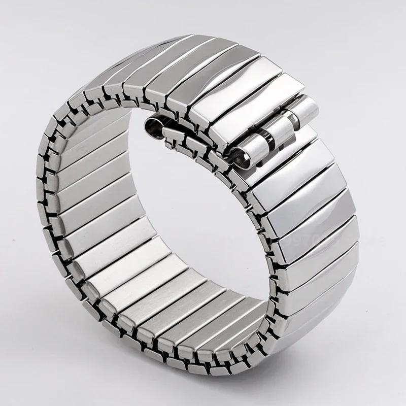 Elastic Watch Band for Swatch 17mm 20mm Stretch Expansion Stainless Steel Strap Replacement Wrist Bracelet Men Women Accessories
