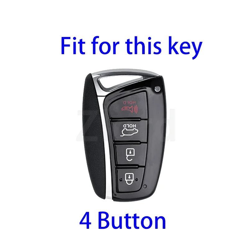 4 Buttons Shell Cover Fob for Hyundai Santa Fe Sport Ix45 Equus Centennial Genesis G80 Grandeur Azera 2013-2016 Car Key Case