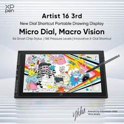 XPPen Artist 16 3rd 15.4 inch Graphic Tablet Monitor Drawing Pen Display X4 Smart Chip Stylus Tilt Support Windows mac Android