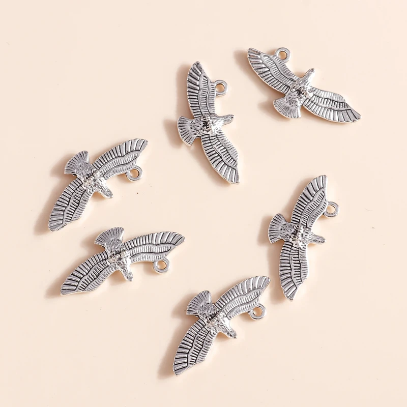 Leslie 10 Stück 31 x 13 mm Adler-Anhänger aus Legierung für DIY-Schmuckherstellung, Zubehör, handgefertigte Armbänder, Halsketten, Anhänger – Detail 3