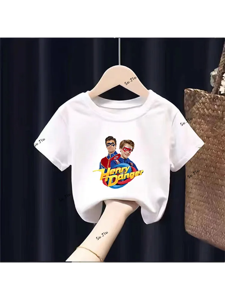 Children's T-shirt Kids Henry Danger Cartoon Funny Tshirts Baby Cotton  Tops Girls T Shirt Boys  Clothes,KYT2308 2023 Summer