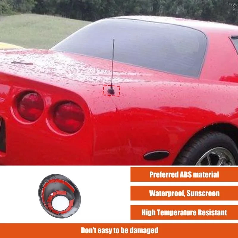 For Corvette C5 1998-2004 antenna base protective cover Automobile antenna protective cover ABS carbon fiber pattern 1pcs