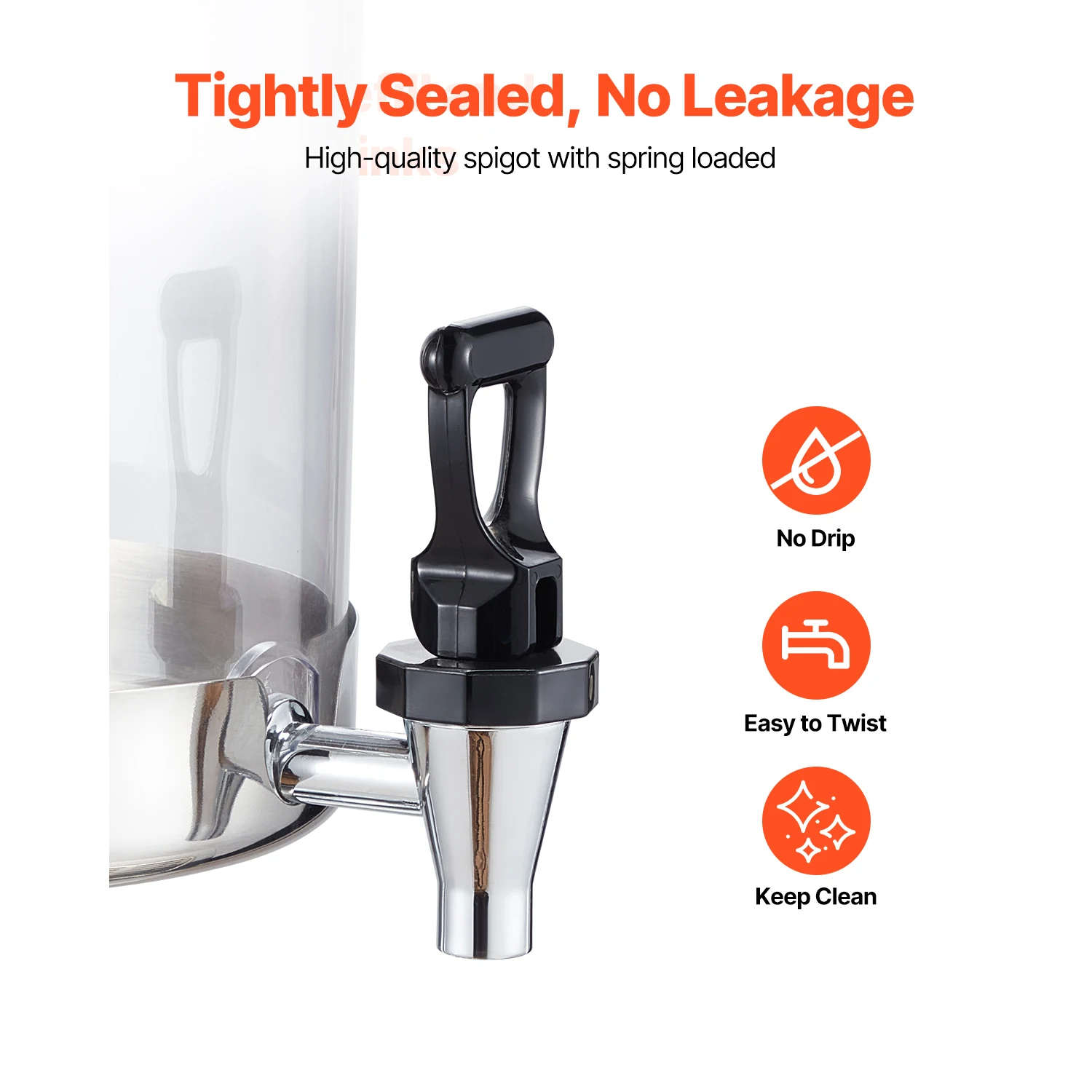 SucceBuy موزع المشروبات 2.1 جالون الفولاذ المقاوم للصدأ موزعات العصير البلاستيكية موزعات عصير عصير الليمون للمطاعم والفنادق